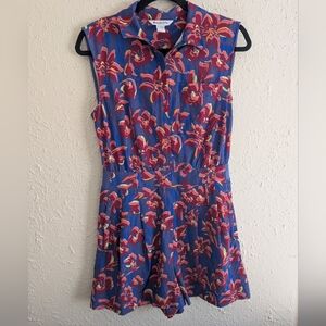 Athleta Floral Pleated Sleeveless Romper